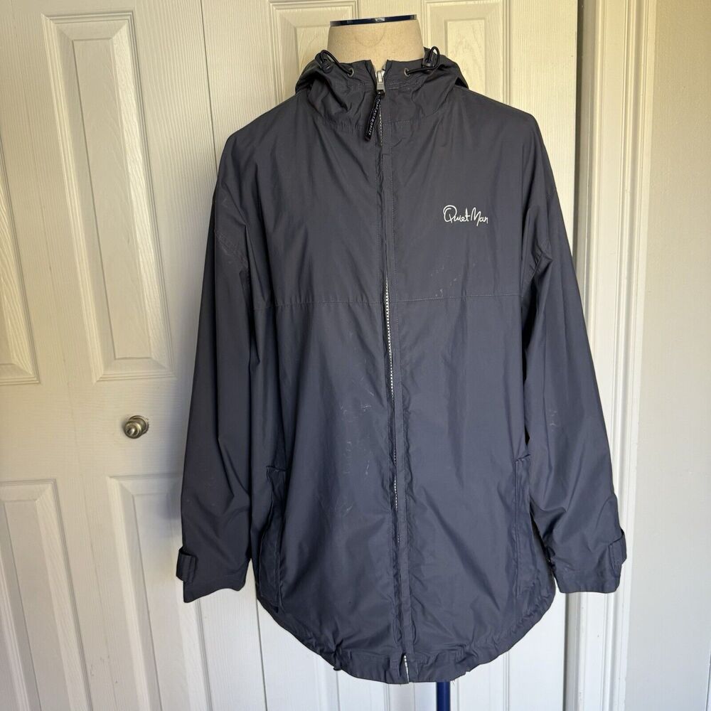Men’s Hooded Jacket XL Port Authority Quiet Man Rain Wind Coat  Zip Up